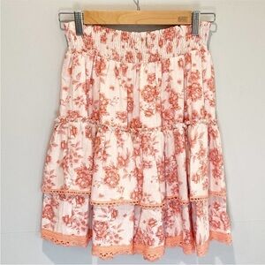 NWOT.  Misa skirt. Floral Tiered Skirt in Pink